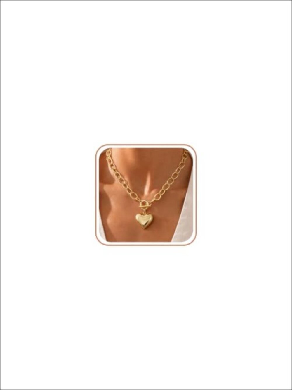 Chunky Chain Statement Necklace 14K Gold Plated Brass Toggle Clasp 20.8in